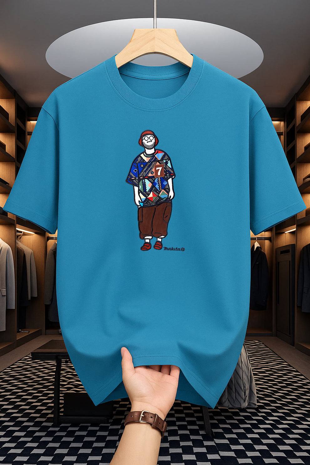 Drop Shoulder Print T-Shirt - Makuta