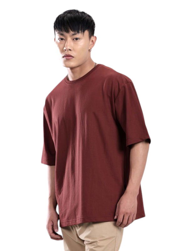Minimalist Maroon Drop Shoulder T-Shirt β Unisex Streetwear