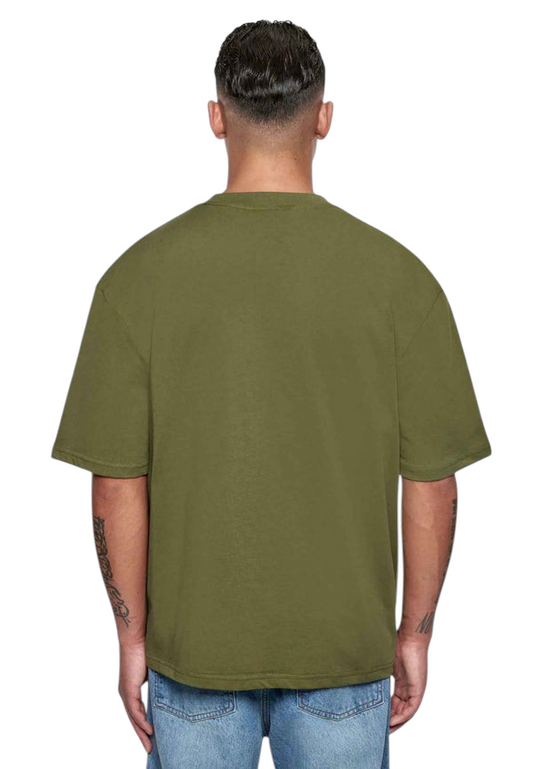 Minimalist Olive Drop Shoulder T-Shirt – Unisex Streetwear