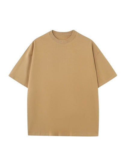 Minimalist Beige Drop Shoulder T-Shirt – Unisex Streetwear