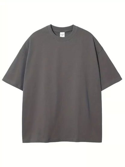 Minimalist Gray Drop Shoulder T-Shirt – Unisex Streetwear