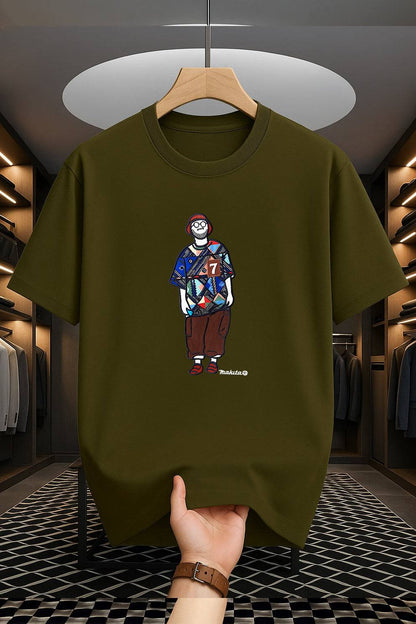 Drop Shoulder Print T-Shirt - Makuta