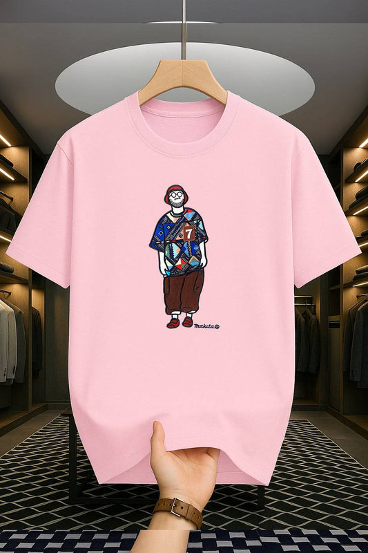 Drop Shoulder Print T-Shirt - Makuta