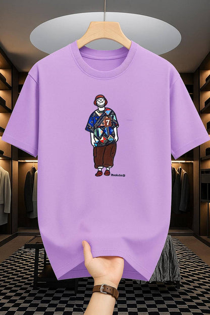 Drop Shoulder Print T-Shirt - Makuta