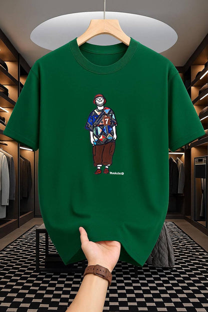 Drop Shoulder Print T-Shirt - Makuta