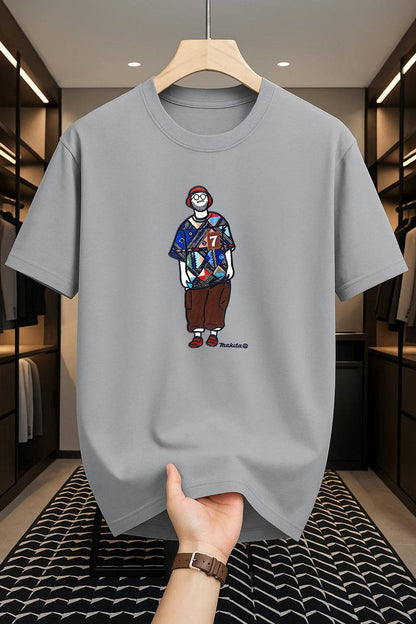 Drop Shoulder Print T-Shirt - Makuta