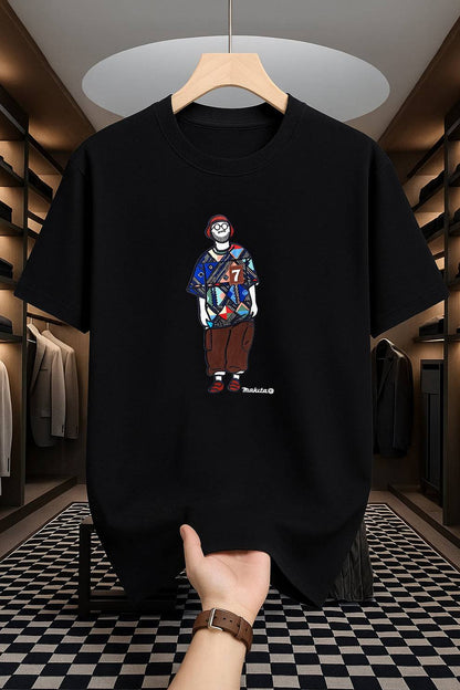 Drop Shoulder Print T-Shirt - Makuta