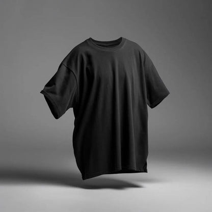 Minimalist Black Drop Shoulder T-Shirt – Unisex Streetwear