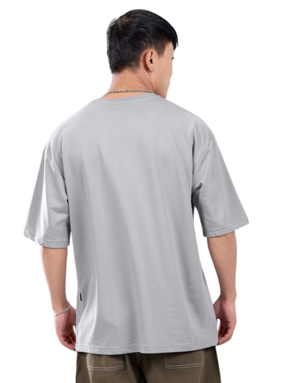 Minimalist Gray Drop Shoulder T-Shirt – Unisex Streetwear