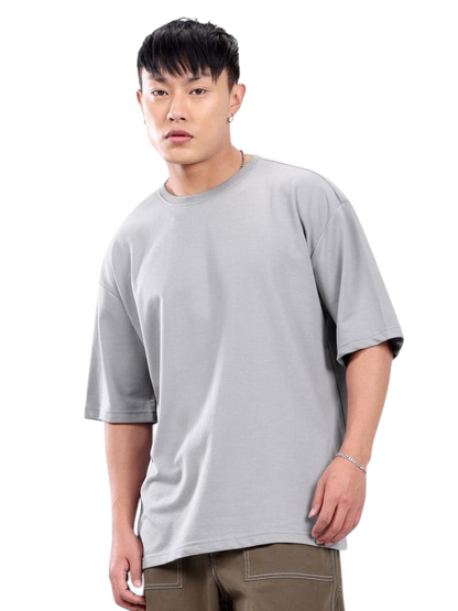 Minimalist Gray Drop Shoulder T-Shirt – Unisex Streetwear