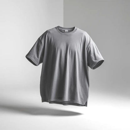 Minimalist Gray Drop Shoulder T-Shirt – Unisex Streetwear