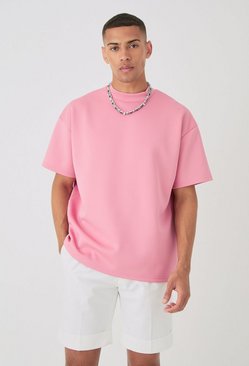 Minimalist Baby Pink Drop Shoulder T-Shirt – Unisex Streetwear