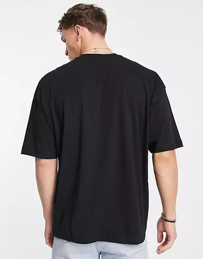 Minimalist Black Drop Shoulder T-Shirt – Unisex Streetwear