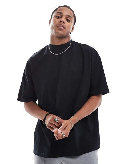 Minimalist Black Drop Shoulder T-Shirt – Unisex Streetwear