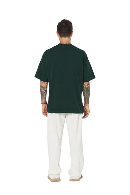 Minimalist Bottle Green Drop Shoulder T-Shirt – Unisex Streetwear