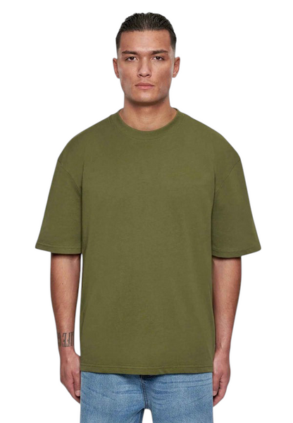 Minimalist Olive Drop Shoulder T-Shirt – Unisex Streetwear