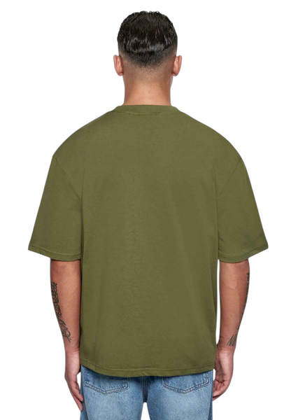 Minimalist Olive Drop Shoulder T-Shirt – Unisex Streetwear