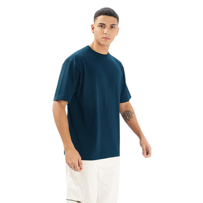 Minimalist Petrol Drop Shoulder T-Shirt – Unisex Streetwear