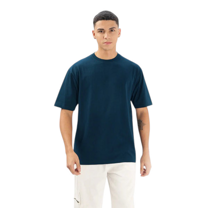 Minimalist Petrol Drop Shoulder T-Shirt – Unisex Streetwear