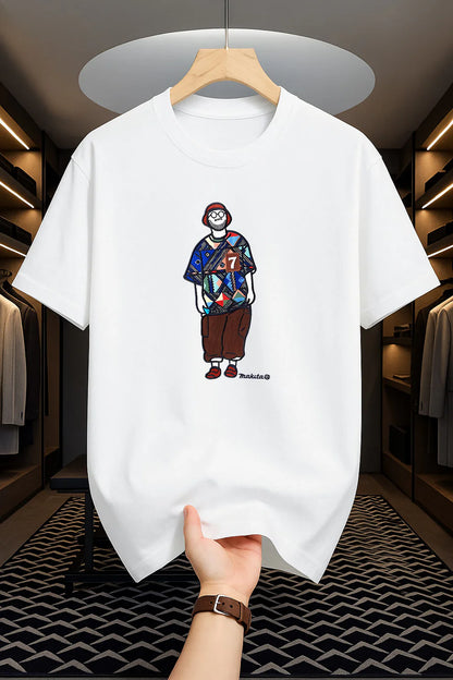 Drop Shoulder Print T-Shirt - Makuta